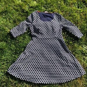 Boden Navy and White Polka Dot Mini Dress